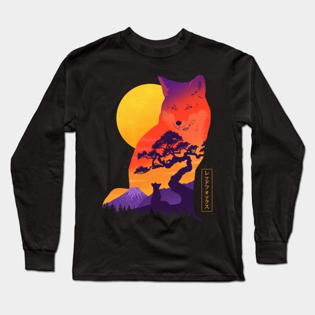 Red Fox Long Sleeve T-Shirt by Sachpica